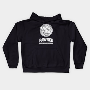 Pawnee Parks and Rec On white Kids Hoodie